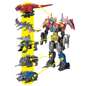 Megazord y Zords con figura Power Rangers Movie